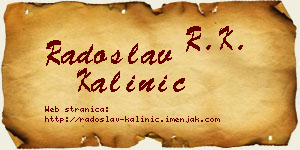 Radoslav Kalinić vizit kartica